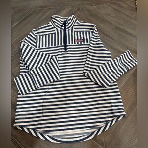 Vineyard Vines Navy and White Striped Pullover Small
